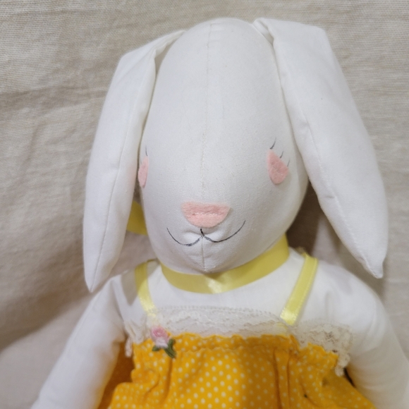 Overly-Raker Vintage FancyWorks Friends Hand Made Plush Bunnies Boy & Girl Set - Picture 8 of 9